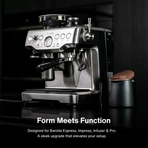 Replacement Steam Lever For Breville Espresso Machines No Slip Grip Ergonomic Stainless Steel Handle attached to machine.