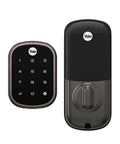 Pro SL Keyless Touchscreen Deadbolt With Z Wave Plus, 100 Percent Keyless Entry, Oil Rubbed Bronze Finish, front view of keypad and lock