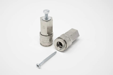 Locking Air Tool Holders Five Pack For One Quarter Inch Pneumatic Tools, Pro Grade Automatic Locking, with screw detail