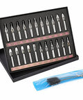 Pro Grade 22 Piece Stainless Steel Tattoo Tip Kit With Cleaning Brush for Tattoo Machines and Guns DT RT FT tip set display