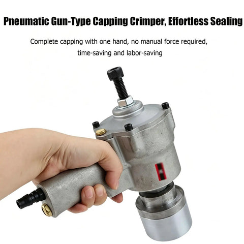 Pro Grade 49Mm Pneumatic Capping Crimping Tool For Sealing 200L Iron Drum Lids in hand, showcasing ergonomic grip for effortless sealing.