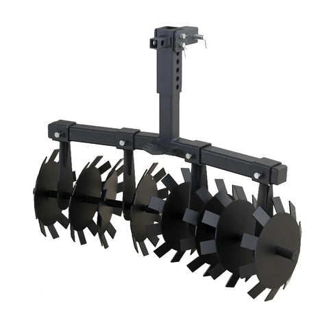 Beefy 34 Inch Disc Plow Harrow Heavy Duty With Adjustable Height And Wide Cut For ATV UTV Attachments Durable Steel Disc Plow Harrow With Universal 2 Inch Receiver Mount