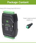 Package contents: Modbus RTU Analog Input 8CH module with power supply terminal adapter.