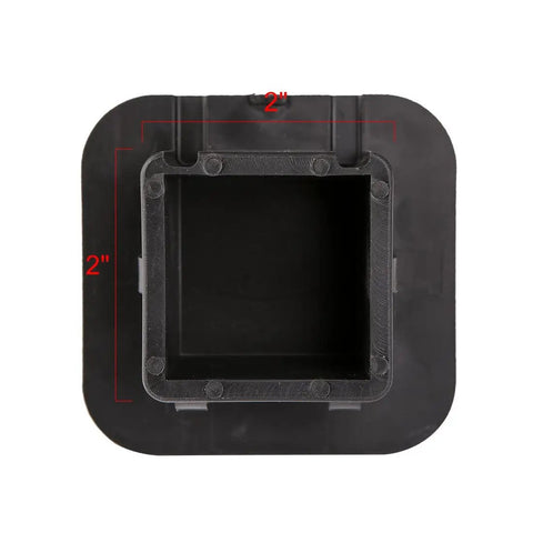 2 Inch Tow Receiver Hitch Cover Plug Cap Black Durable 2x2 Receiver Tube Plug That Stays Put And Goes On Easy Fits Toyota Ford GMC Jeep Chevy F150 4Runner Lexus And More Ball Insert Included viewed from top