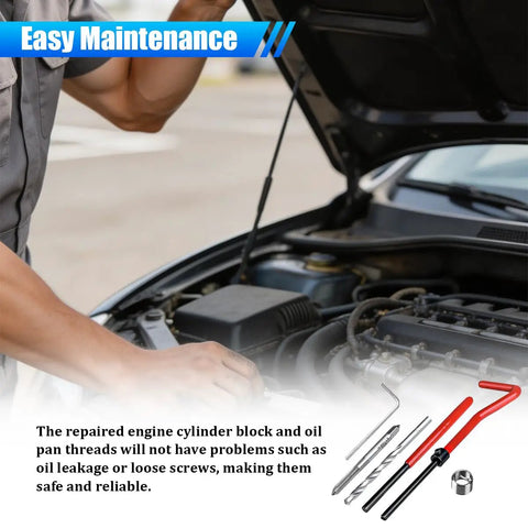 Awesome 30 Piece M6 X 1.0mm Stainless Steel Thread Repair Insert Kit For Cars That Fixes Stripped Bolts Like Magic With Hand Tools Included, engine repair tools