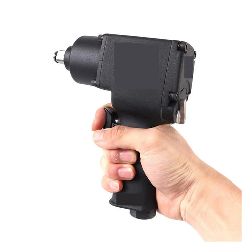 Commercial Grade Pneumatic Impact Hammer Driver Kit With One Half Inch Anvil Packs Mean Muscle and 550 Newton Meters shown in hand.