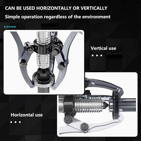 Heavy Duty 30 Ton Hydraulic Gear Puller With 3 Jaw Bearing Separator in vertical and horizontal use for sprockets and axles