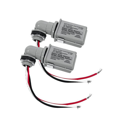 Two Pack Outdoor Dusk To Dawn Photocell Sensor Switch For 120V AC Lighting Auto On At Low Light Off At Bright 1000W Max