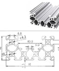 Top Shelf 4080U V Slot Aluminum Profile For Smooth 3D Printer Setups And Sweet CNC Bench Builds, 1000mm extrusion with dimensions.
