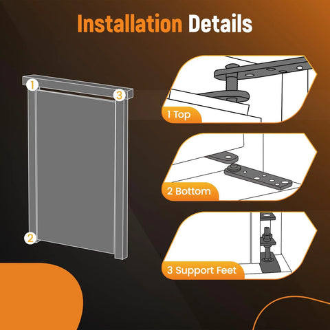 Installation details of Hidden Bookcase Door Pivot Hinge Kit For Secret Doors With 500 Lb Capacity Heavy Duty Steel Hinges.