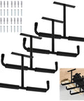 Overhead Garage Storage Hooks 4 Pack Heavy Duty Ceiling Mount Hangers With Double T Bar Metal Ceiling Racks, installation kit included