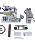 Hella Versatile 1X30 Belt Sander And Polisher, Heavy Duty Bench Grinder with attachments and motor for workshop tasks.