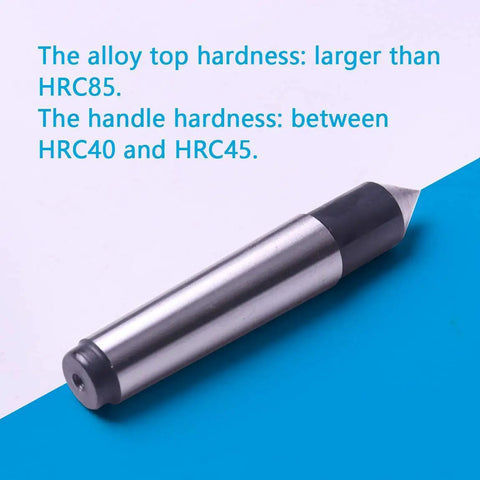 60 Degree Carbide Tip Dead Center For Lathes, 100mm Length, Heavy Duty Beefy 45 Steel Handle, Ultra Hard HRC85 Tip, HRC40-45 Handle, Precision Dead Center Milling Lathe Tool, Durable Hard Alloy Build, Low Runout Under 0.02