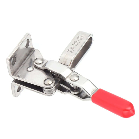Heavy Duty Stainless Steel Toggle Clamp 60kg Holding Capacity Clamping Fixture with Ergonomic Handle, side angle view