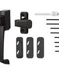 Black Door Handle With Inside Latch For Storm And Screen Doors 2 Piece Replacement Set Out Swing Door Compatible Locking Inside Latch Surface Mount Ready, black metal handle set with screws