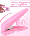 Lightweight Pink One Quarter Inch Hole Punch For Paper Cards And Cardboard With Fifteen Sheet Capacity, effortless lever 60%