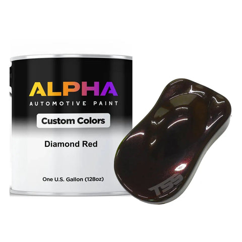 Roll Out This Killer Diamond Red Basecoat Midcoat Gallon Heavy Effect Automotive Paint Ready To Spray Pro Grade Reducer with color sample.