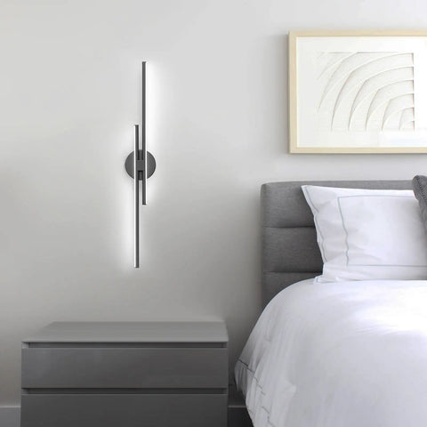 Dimmable Modern LED Vanity Light Fixture For Bathroom Wall Mount, 31.5 Inch Mirror Vanity Lighting Fixture, Black Finish, Adjustable Brightness From 10 To 100 Percent, Ideal For Bathroom, Bedroom, Makeup, And Living Room