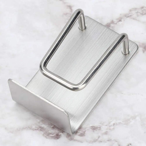 Rock Solid Stainless Steel Bathroom Hook With Tight Suction Mount For Hanging Towels And Scrub Brushes Heavy Duty Wall Organizer No Fuss Setup Dependable Grip For Daily Household Use, top view of sleek design.
