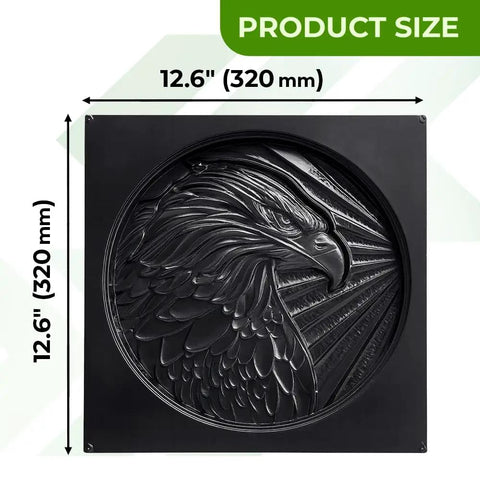 3D Eagle Head Concrete Mold For Cement ABS Plastic 2mm Thick Durable Round Eagle Mold 12.6" diameter shown.