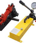 Professional Grade Manual Hydraulic Torque Wrench With Analog Pressure Gauge Dishing Out Up To 9954 Nm, showing red and yellow components.