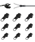Heavy Duty Zipper Repair Kit 12 Piece Metal Universal Set Three Sizes For Quick Fixes Replacement Slider Teeth And Spare Parts