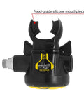 Back Up Scuba Regulator Octopus With 36 Inch Yellow Hose Second Stage Dive Regulator showcasing food-grade silicone mouthpiece
