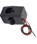 Pro Grade 100 Amp Split Core Current Transformer With Five Meter Cable Precision Calibrated Ac Signal For Smart Energy Tracking And Industrial Automation Dead Simple Snap Install, showing black casing and wires.