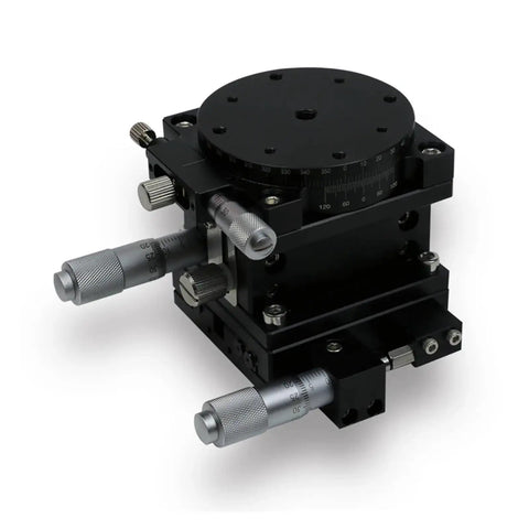 Motorized Rotary Positioning Stage With 60 Manual Displacement Table, Pro Grade Precision Lifting Slide XZR60R close-up view