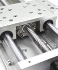 8 Inch Ball Screw Linear Guide Rail System With 1605 Ballscrew, 150kg Load Capacity, Aluminum Alloy Profile, Sandblasted Finish, BK12 End Support, HD Ruler, And Handwheel For Non Standard Automation And CNC Equipment Transformation close-up