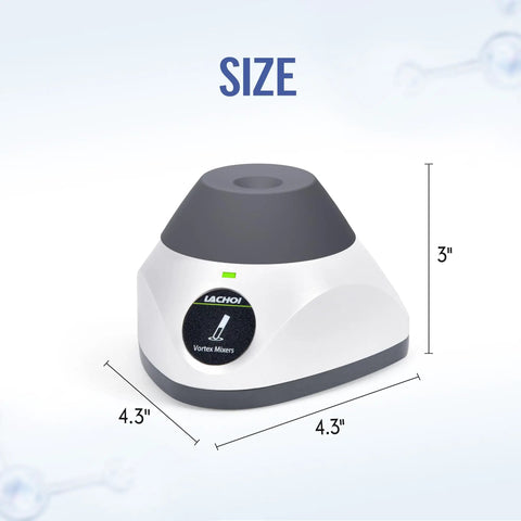 Mini Vortex Mixer 3500 RPM Touch Start No-Wobble Silicone Base 4.5 mm Orbit, compact 4.3 x 4.3 x 3 inches size