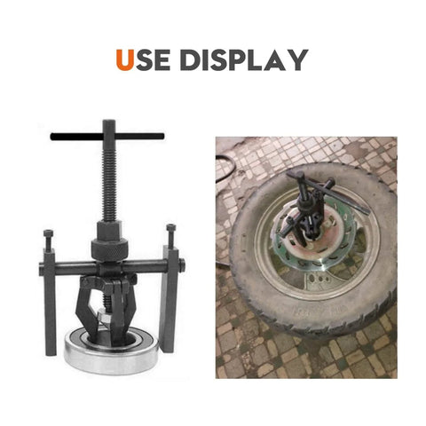 Three Jaw Inner Pilot Bearing Puller Beefy Heavy Duty Auto Bushing Carbon Steel Gear Extractor Wheel Bearing Puller in use
