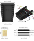 Silicone Soldering Stand With 8 Slot Tray And Third Hand Soldering Station For 32AWG To 12AWG Wires, Anti Slip Base, Tube Sponge
