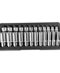 24 Piece Metric Socket Set With Deep And Shallow Sockets 8mm To 19mm Thin Wall Design For Tight Spaces in a black tray