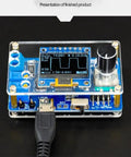 DIY Mini Digital Oscilloscope Kit With STC8K8A Microcontroller on display showing waveform and components