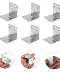 Rock Solid Stainless Steel Corner Bracket And L Bracket Shelf Support For Dope Home Upgrades, six heavy-duty brackets shown.