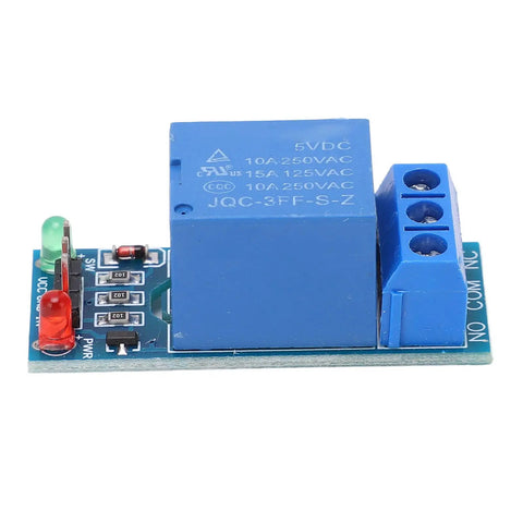 One Channel 5V Relay Module With Optocoupler Isolation ABS Relay Board For PLC Industrial Automation And Smart Home Plug And Play Set Of 5 Pro Grade Durable Electronic Components, blue 5V relay board with terminal block and LEDs