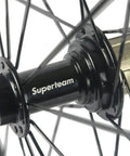 Close-up of hub and spokes on 88mm Carbon Fiber Wheelset for 700C Clincher, 23mm Inner Width, 3K Matte Rim, EN Tested.