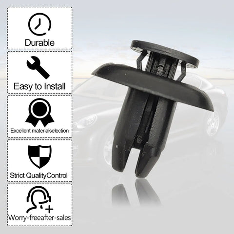 30-Piece Push Type Retainer Clip Set For Bumper Engine Cover And Fender Splash Shield Compatible With Mazda 3 5 6 CX-3 CX-5 CX-9 MX-5 Miata And Toyota Scion Models OEM Replacement Part Numbers 90118-WB048 And B45A-56-146A, durability and easy installation features highlighted