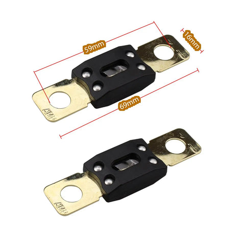 Heavy Duty 175 Amp Bolt Down Fuse Block With Mega Anl Auto Fuse For Ride Ready Rides, 69mm by 16mm size.