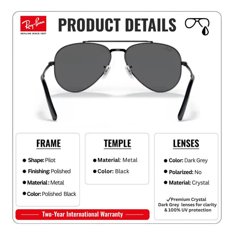 Pilot Shape Non Polarized Sunglasses For Men And Women With Dark Grey Lens Modern Edge Frame All Day Comfort Includes Official Eyewear Kit