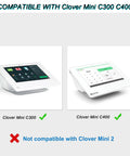 Image showing compatibility chart for 12V Replacement Power Cord For Mini C300 C400 Series; compatible with Clover Mini C300/C400.