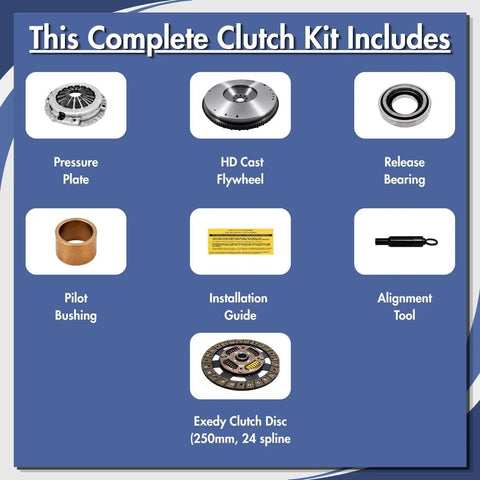 Heavy Duty Clutch Kit Paired With Upgraded Steel Flywheel Built Tough For 2005 To 2009 Nissan Frontier Xterra 40L includes components.