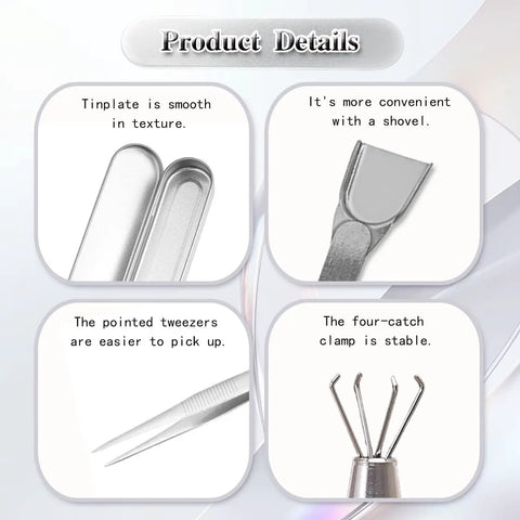 Product details of Hella Tight 4 Claw Jewelry Grabber Tool with stainless steel texture and stable four-catch clamp.