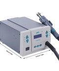 1000W Hot Air Rework Station With Auto Sleep Mode, Pro Grade Fast Heat Soldering Gun And Digital LCD, Temperature Range 212 To 932 Fahrenheit, Adjustable Air Volume, Three Nozzles For Electronics Repair And Micro Soldering.
