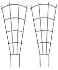 4 Pack 23 Inch Fan Shape Plant Trellis For Potted Climbing Plants Indoor Outdoor Metal Garden Trellis with pink flowers