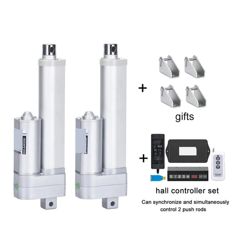 Pro Grade 2 Pack Linear Actuator Motor With Plug And Play Controller Dc 24V 800 mm Stroke 4000N Push Pull Force For Heavy Duty Smarthome Builds That Run Smooth As Butter, featuring dual linear actuators and controller.