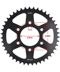 Badass Motorcycle Sprocket Set Compatible With Mv Agusta Brutale 937 V2 2022 And 2023 Bikes featuring 43T rear gear, dimensions shown.