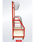 Side view of Hardcore Heavy Duty Vertical Panel Cart With Five Partition Board Sorting Rack, 60 CM wide, for organized storage.