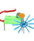 Hands-On Hydraulic Generator Toy For STEM Learning with a green base and blue wheel, interactive water power model for kids.